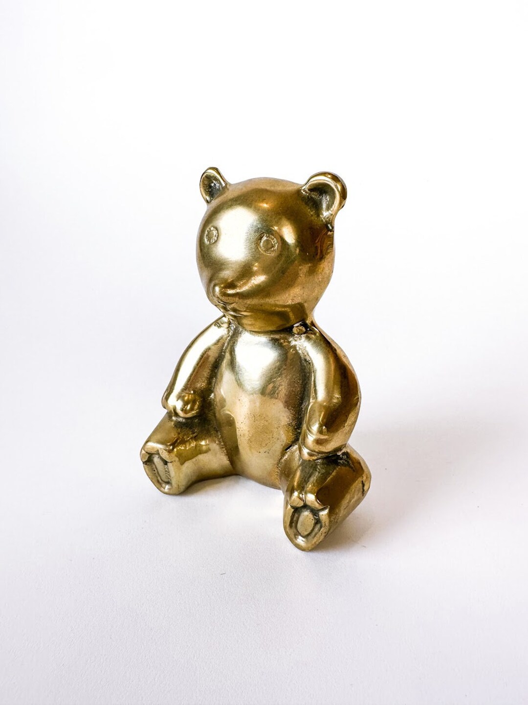 Vintage Brass Teddy Bear Figurine, Nursery Decor Etsy
