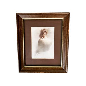 Vintage Print of ‘The Shy Lady’ by Alan Murray in Wood Frame