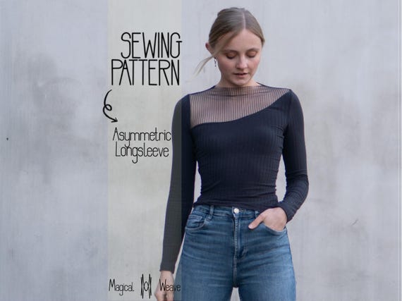 Asymmetrical Top With Transparent Detail ANOUK - PDF Sewing
