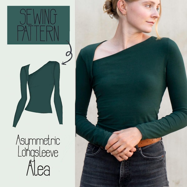 Asymmetric Longsleeve ALEA - PDF Sewing Pattern - Beginner project - English