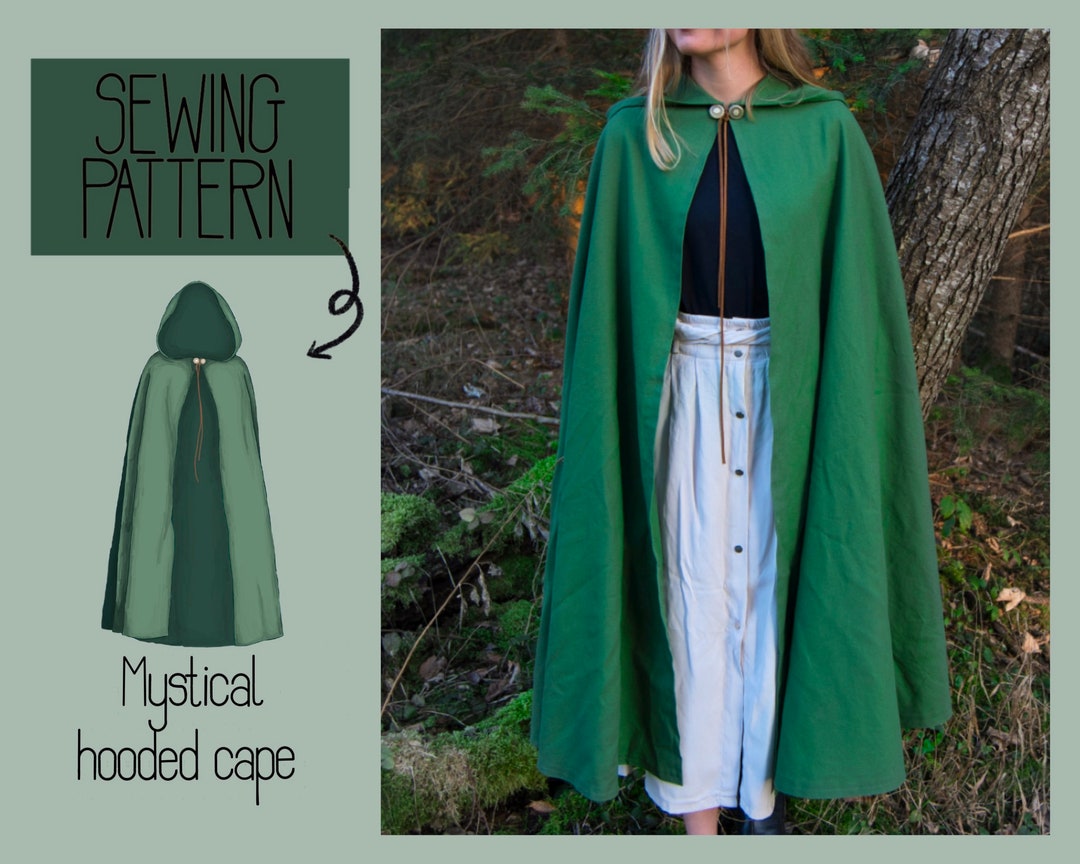 Mystical Hooded Cape With Shoulder Seam PDF Sewing Pattern - Etsy