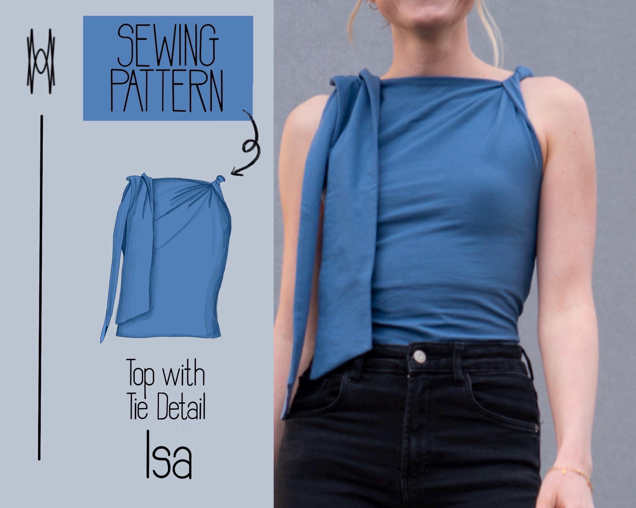 Sewing Pattern Make A Scarf Into A Shirt SCARF COLLAR SHIRT - Main Image