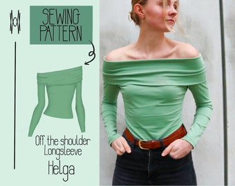 Off-the-shoulder longsleeve "Helga" - PDF Sewing Pattern - Beginner project - English