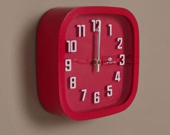 Lorenz 1970's Red Silent Wall Clock