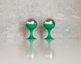 Quist Salt and Pepper Set - West Germany, 1970s - Green/Chrome
