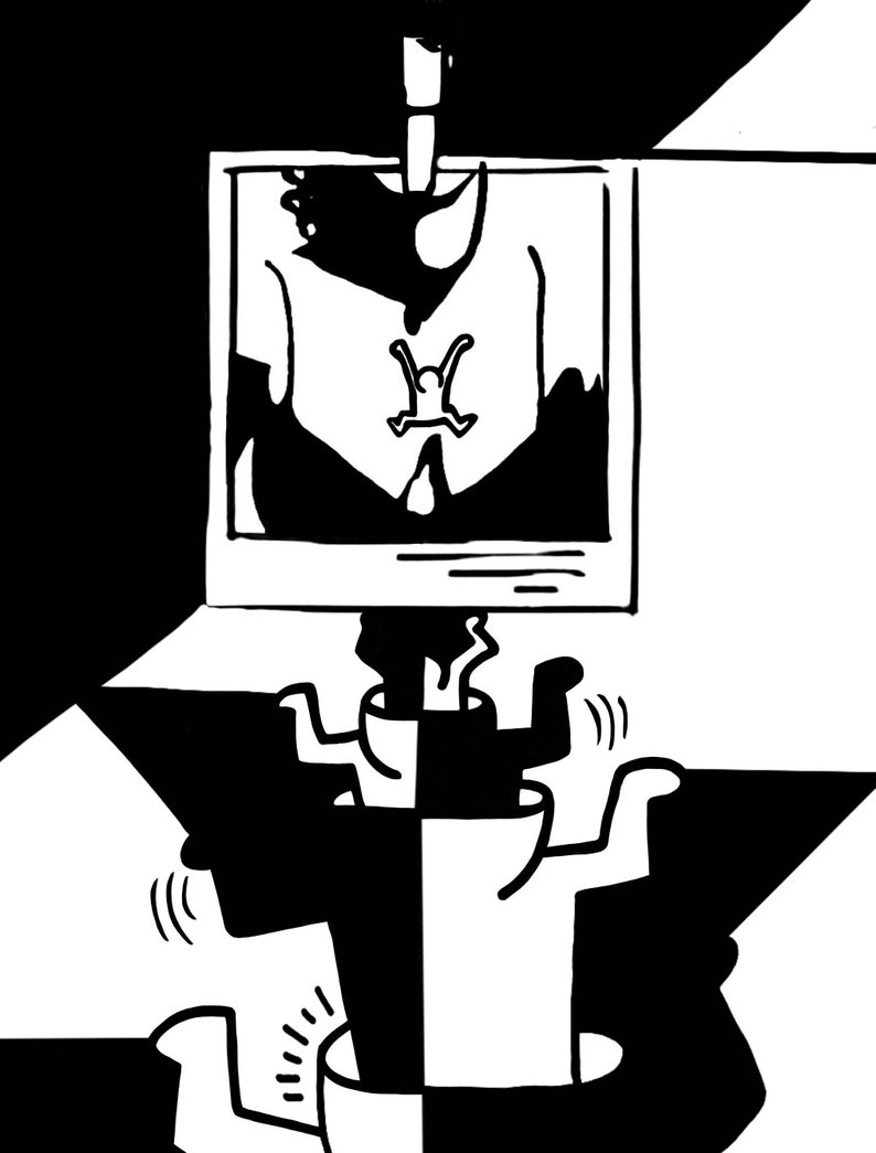 Keith Haring Art Print Black and White Vertical Wall Art Etsy