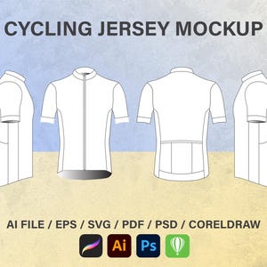 Plantillas planas de moda para maillots de ciclismo / Dibujos técnicos / Diseños para Adobe Illustrator / Boceto plano de moda / Plantilla vectorial de ropa urbana