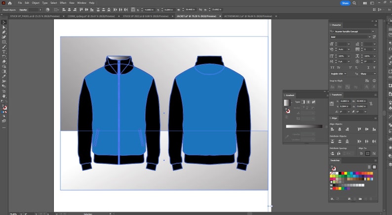 Vector Jacket Template Sweatshirt Mockup Vector Tech Pack - Etsy