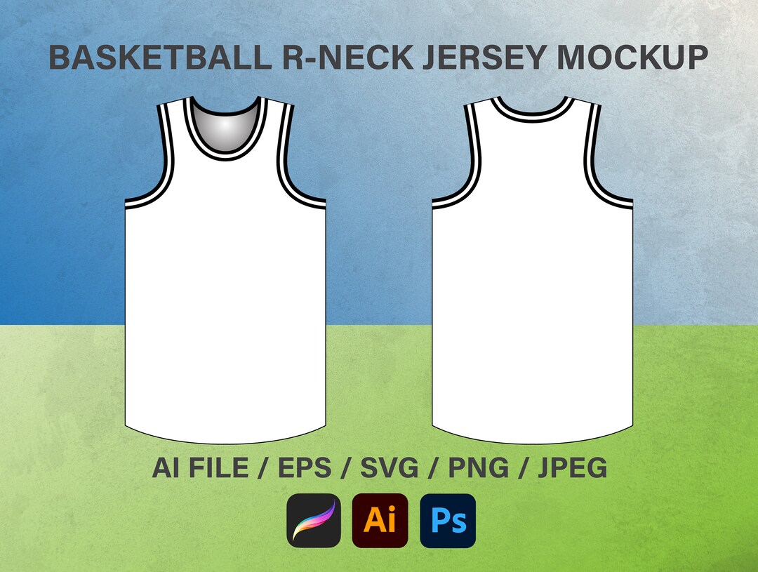Basketball Jersey Mockup Streetwear Vector Template Illustrator Tech