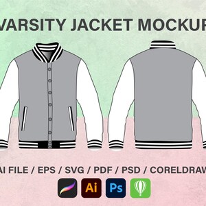 Varsity Jacket,  Fashion Flat Templates, Technical Drawings, Fashion CAD Designs,Fflat sketch, Fashion flat sketch, Technical Drawings