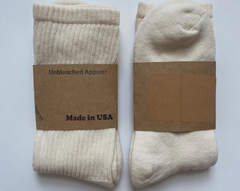 Calcetines de algodón orgánico sin blanquear ni teñir