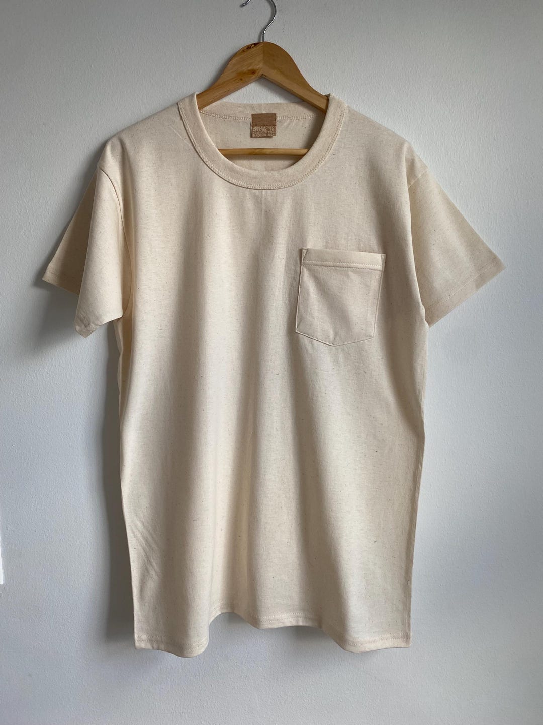 White organic button shirt front pleat pockets... /XL fit,,, main image 1