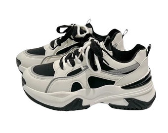 Scarpe da ginnastica robuste beige, scarpe con plateau traspiranti, scarpe da ginnastica Y2K, Harajuku, scarpe con suola spessa, scarpe da ginnastica casual, abbigliamento Y2K