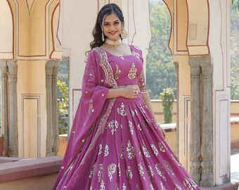 Designer lehenga choli pour femmes tenues de soirée Bollywood lengha sari, tenues de mariage indiennes broderie lehenga cousu sur mesure avec dupatta, robe