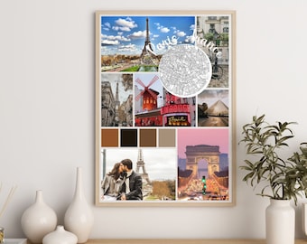 Family Vacation Photo Collage, Mom Photo Collage Gift, Map Photo collage, Personalized Collage, Custom Couples Gift, Custom Travel Collage
