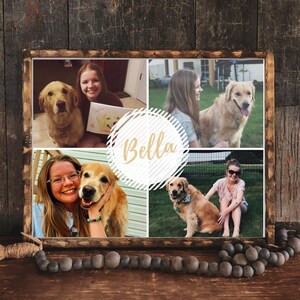 Custom Pet Photo Collage Wall Art, Pet Memorial Gift, Personalized Photo Collage, Digital Printable, Dog Mom Gift, Pet Loss Gift, Wall Art