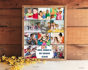 Custom Photo Collage for Teacher, Personalized Teacher Photo Collage, Appreciation Gift for Teacher, Photo Collage Gift from Students