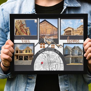 Custom Home Map Photo Collage, First Home Gift, Our First Home Map, First Time Home Buyer, Personalized Housewarming Gift, Gift from Realtor