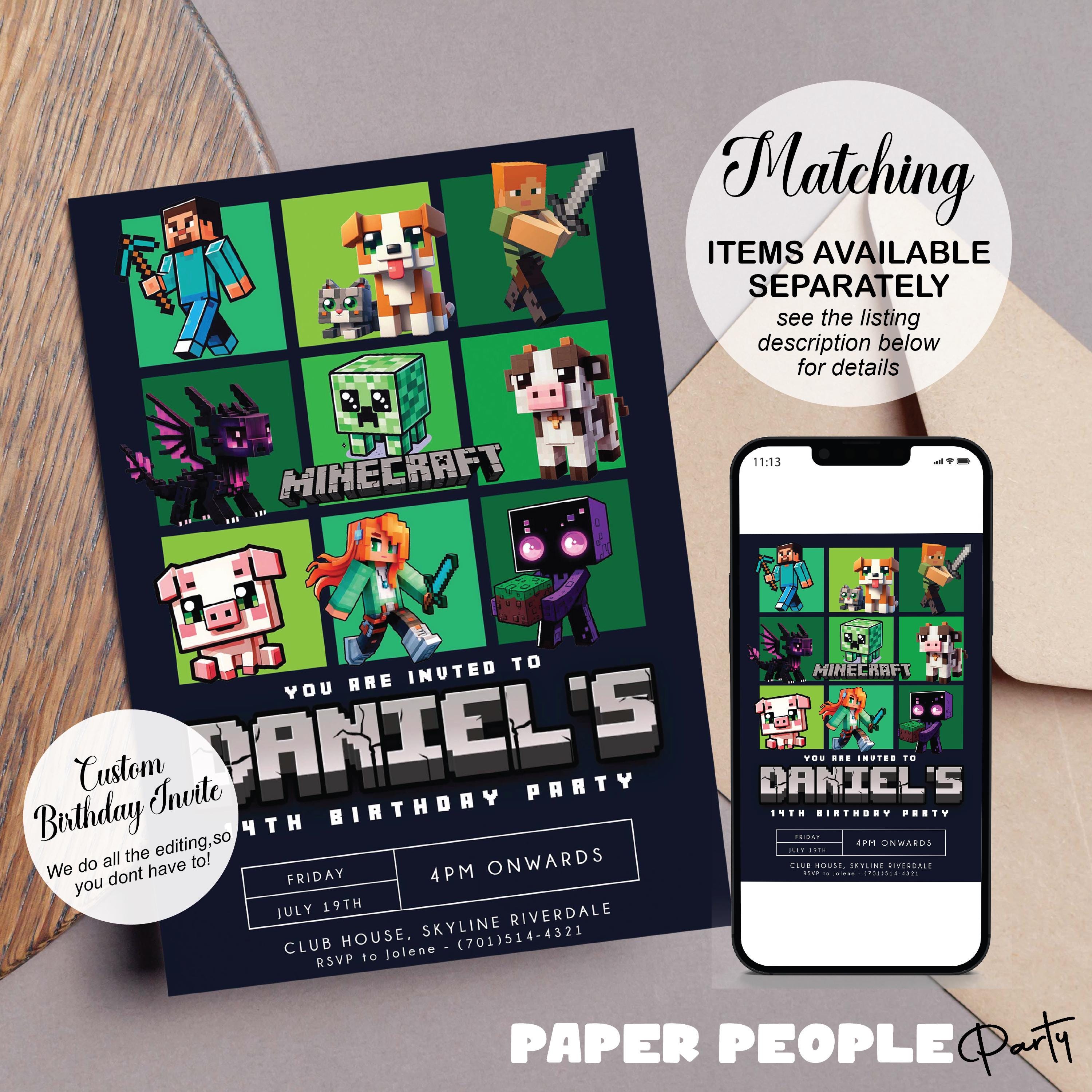 Minecraft Themed Gift Label