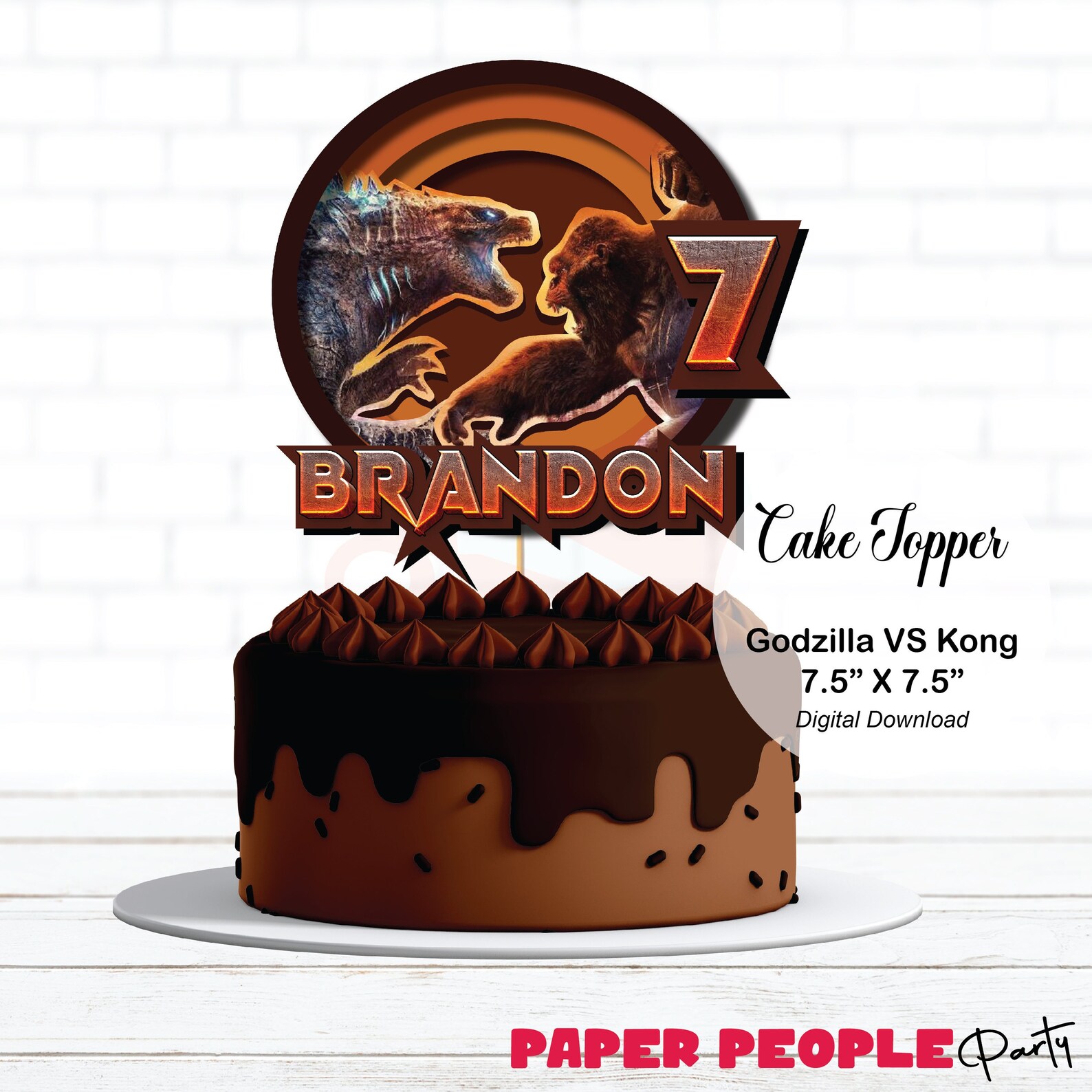 Godzilla VS Kong Cake Topper, Godzilla Cake Topper, King Kong Cake ...