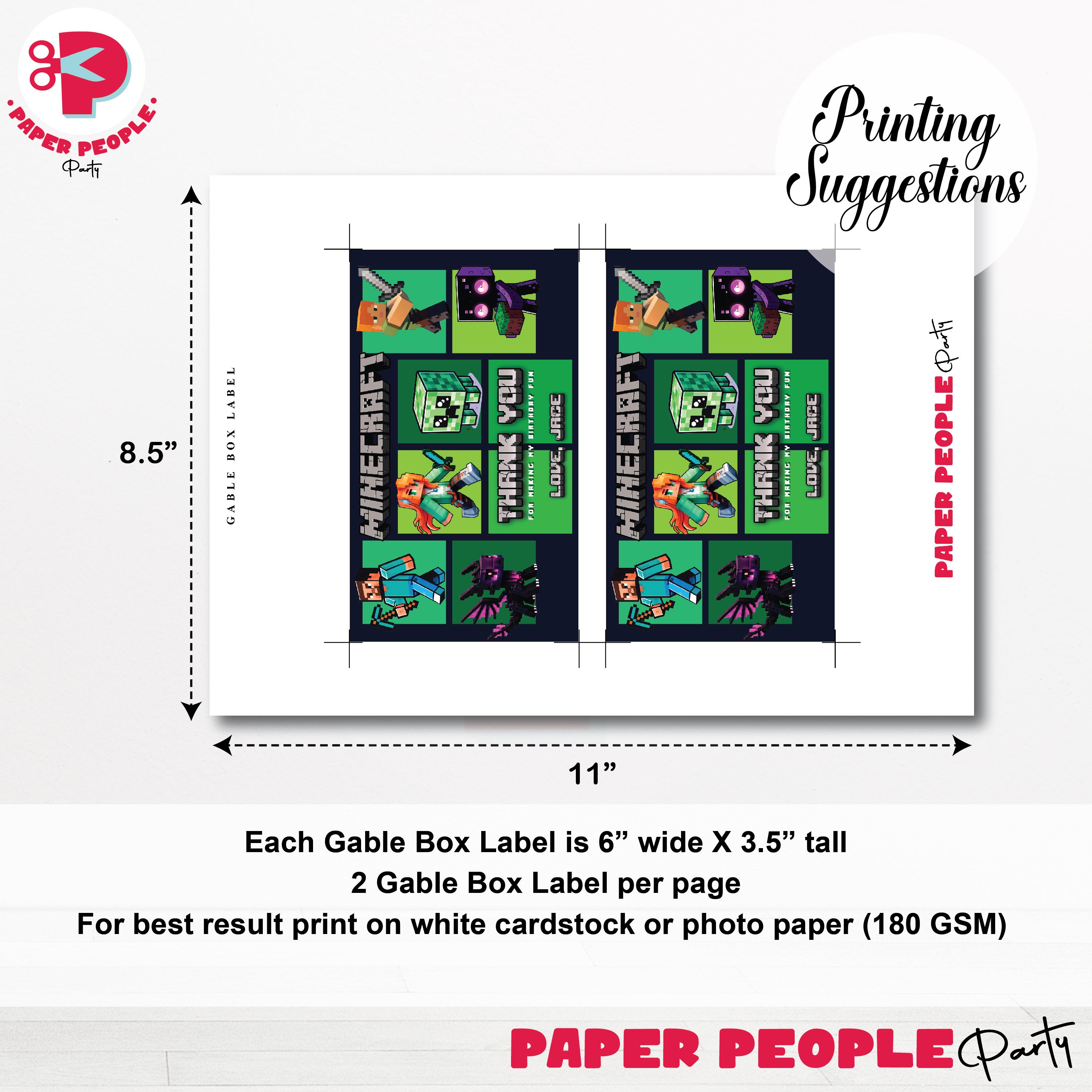 Minecraft Gable Box Label