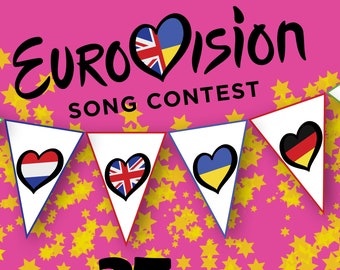 Printable, DOWNLOAD, Eurovision Party Bunting