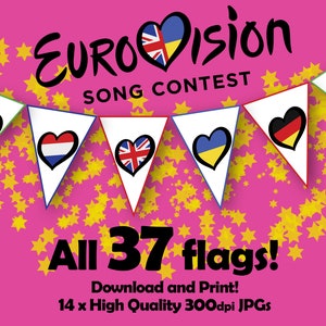 Imprimible, DESCARGAR, Banderines de fiesta de Eurovisión