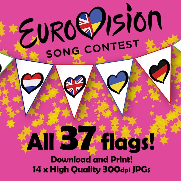 Afdrukbaar, DOWNLOAD, Eurovisie Party Bunting