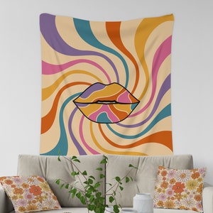 Preppy Room Decor, Dorm Tapestry Wall Hanging, Room Decor Aesthetic, Psychedelic Tapestry Wall Hanging, Retro 70s Tapestry for Bedroom, Y2K