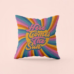 Almohada retro bonita, decoración estética colorida para el hogar, cojín de los años 70, almohada moderna de mediados de siglo, decoración para dormitorio y sala de estar, INSERTO INCLUIDO