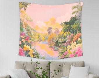 Vintage Botanical Tapestry: Rustic Forest Wall Hanging, Botanical Tapestries Dorm Room Decor