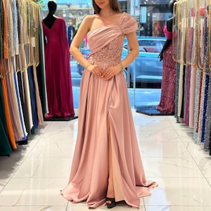 Pink Evening dress - Party Dress -Bridesmades Dress- Gift For Her -Engagement Dress - Gift For Bride - Event Dress