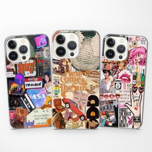 Retro Collage Phone Case Vintage Cover for iPhone 15 14 Pro 13 12 11 Xr fits Samsung S23 Ultra S22 S21 S20 A54 A53 and Pixel 8 7 Pro 7A 6A