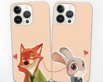 Passende Handy Hülle Cartoon Paar Cover für iPhone 15 Pro Max 14 13 12 11 XR SE, Samsung S24 S23 S22 S21 Fe S20 A13 A53, Pixel 8 7 6A