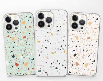 Terrazzo Handyhülle Abstrakte Abdeckung iPhone 15 Pro Max 14 13 12 11 XR SE, Samsung S23 S22 S21 Fe S20 A13 A14 A73 A53, Pixel 8 7 6A