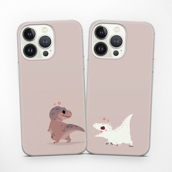 Couple Matching Phone Case Clear Dino Cover for Samsung S24 S23 Ultra S22 S21 S20 S10 FE for Samsung A54 A53 A52 A34 A25 A15 A14 A13 A12