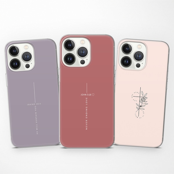 Christian Bible Verses Cross Phone Case for Pixel 8A 8 Pro 7A 7 6A 6 Pro XL 5A for iPhone 15 Pro 14 13 12 11 fit Samsung S24 S23 A54 A52 A34