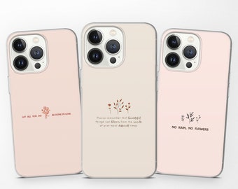 Minimalist Handy Hülle Niedliche Blumen Cover für iPhone 15 14 Pro 13 12 11 XR passend für Samsung S23 Ultra S22 S21 FE S20 A54 A53 und Pixel 7 6A 6 Pro