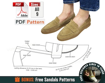 Women's Loafer Sewing Pattern: All Sizes (PDF Pattern)
