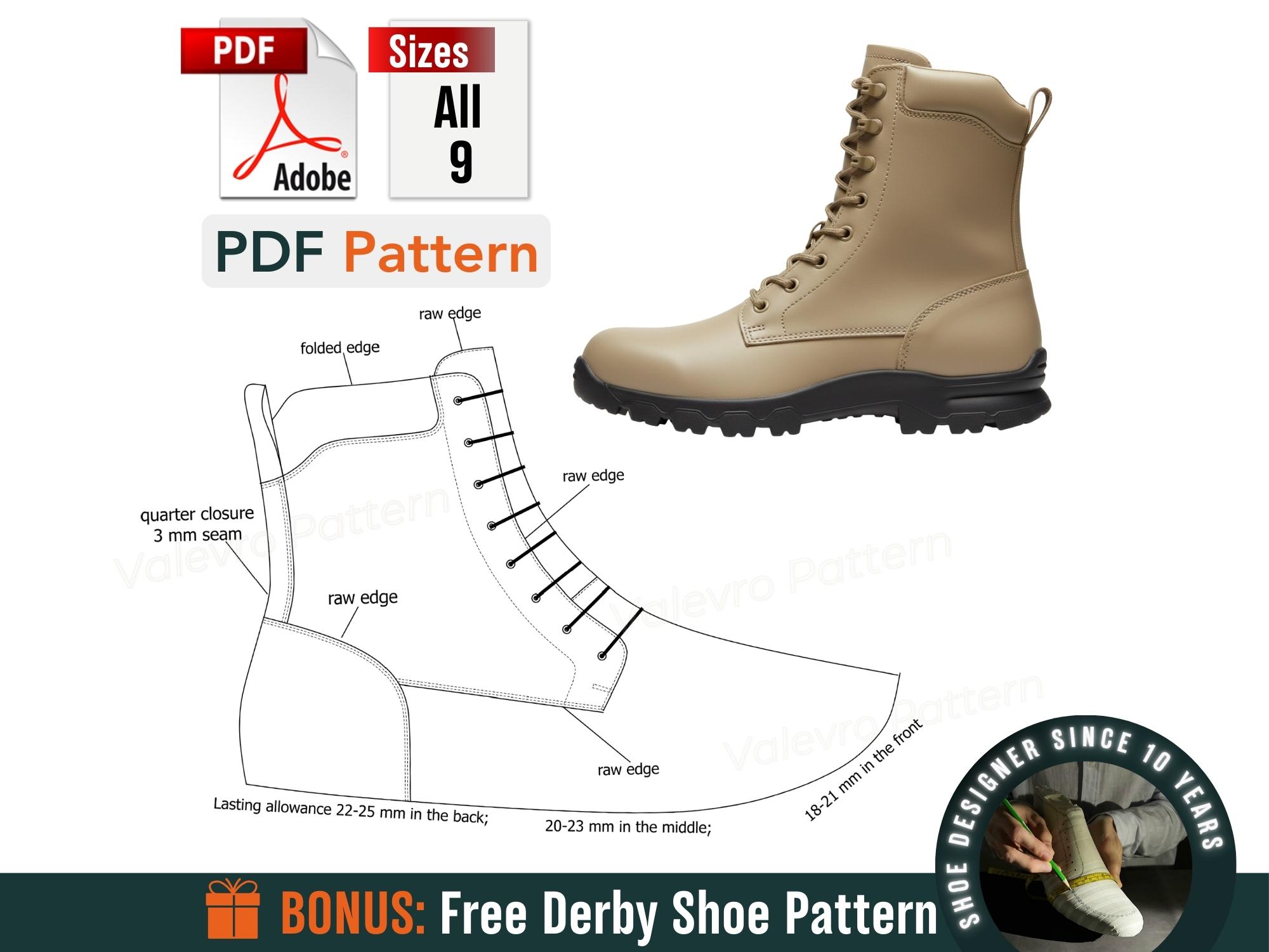 Military Boots Sewing Pattern PDF – Men’s Army Combat Boots – All Sizes ...