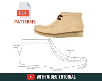 Moccasin Boots Sewing Pattern: Women's Sizes EUR 34-42 (Digital PDF) - With Video Tutorial