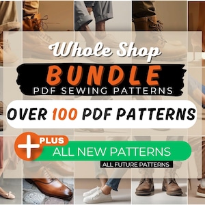 Shoe Sewing PDF Patterns: Men's & Women's Sizes (Digital Download Bundle)