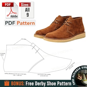 Suede Desert Boots Sewing Pattern PDF – Men’s Chukka Boots
