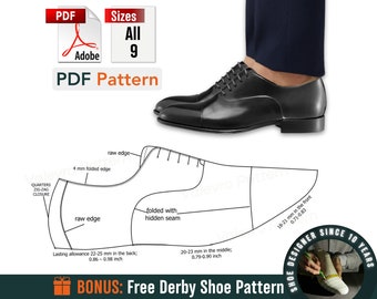 Oxford Men's Shoe Sewing Pattern: DIY Formal Shoes (PDF Pattern)