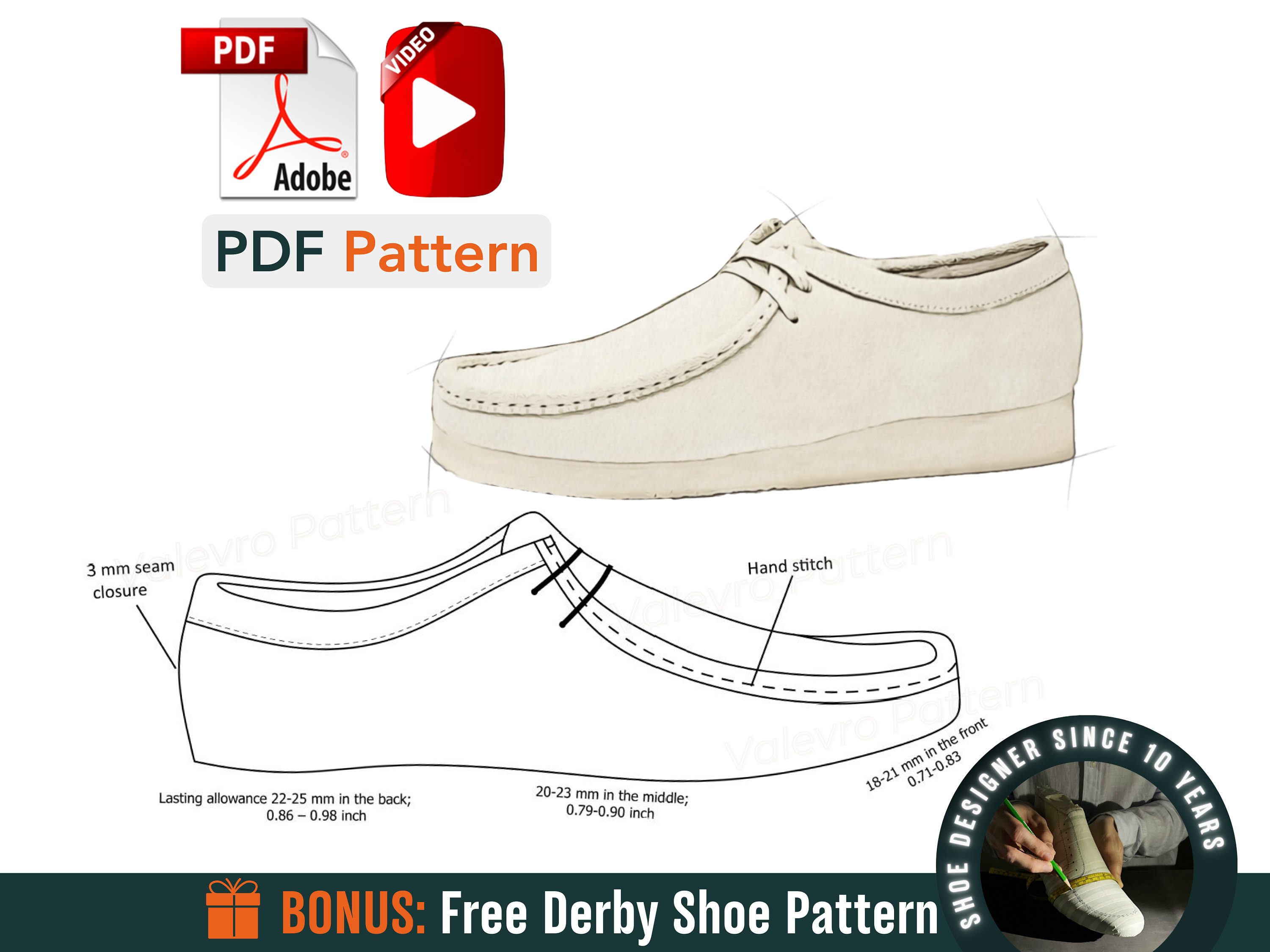 Patterns Moccasin Shoes - Leather Sewing Template - Moccasin Patterns - Digital PDF Moccasin Sewing Pattern - Shoe Making Tutorial - DIY