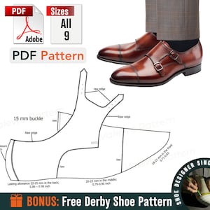 Patterns Double Monk - Formal Shoe Patterns - Sewing Shoe Pattern - Buckle Strap Shoe Patterns - Men Dress Shoe Pattern - Sewing Shoes - DIY