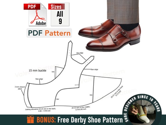 Double Monk Shoe Sewing Pattern: Men's Dress Shoes (PDF Pattern)