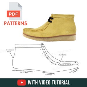 Leather Moccasin Boots Sewing Pattern: Men's Sizes (PDF Pattern) - With Video Tutorial