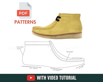 Leather Moccasin Boots Sewing Pattern: Men's Sizes (PDF Pattern) - With Video Tutorial