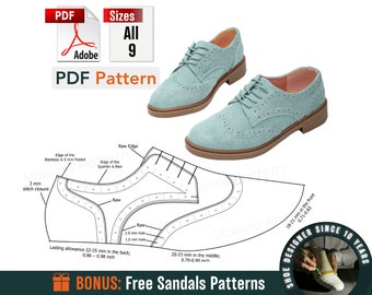 Derby Shoes Sewing Pattern PDF - Women's Sizes EUR 34-42 (Digital Download)